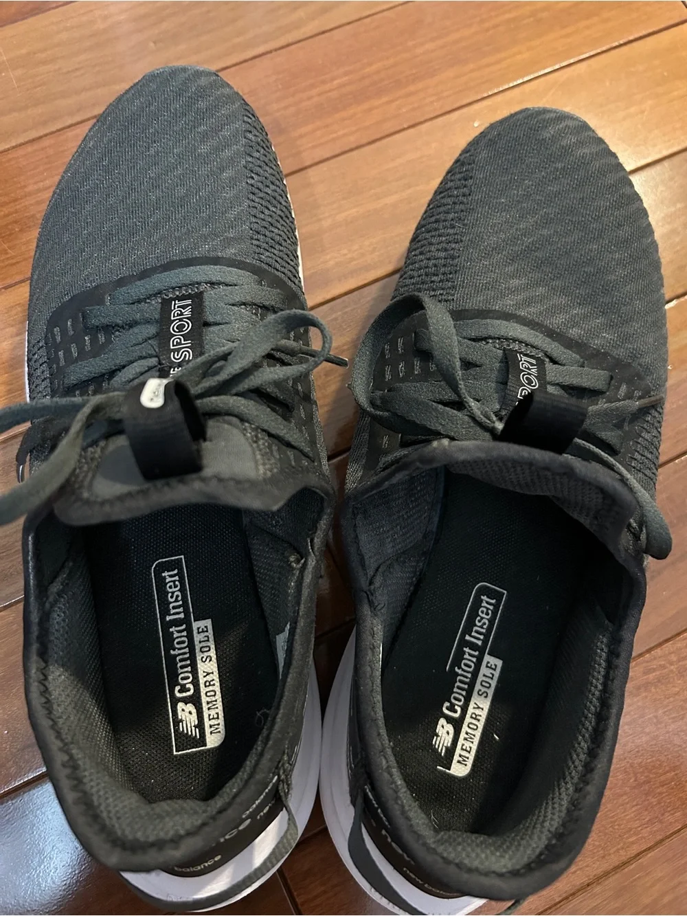 New Balance Women’s Black Knit Lace-Up Sneakers